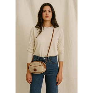 Vintage Dooney Bourke Braun Creme Schultertasche Umhängetasche Damen Größe Small - Bild 1 von 9