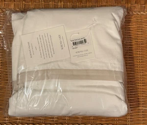 Serena & Lily Full Queen Border Frame Duvet Sand Coastal Decor NEW - Picture 1 of 4