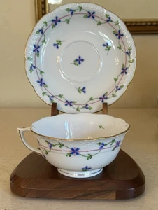 Herend Hungary Blue Garland Teacup Cup and Saucer Set 734 PBG Excellent! - Picture 1 of 18