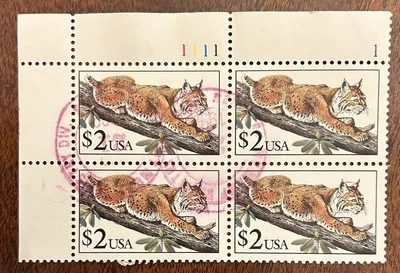 U.S. 1991 Plate block of 4 used Scott # 2482. #08-02019 - Image 1 of 2