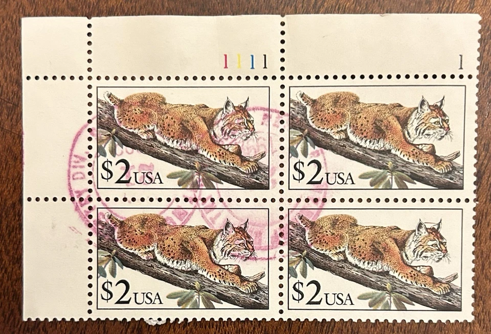 U.S. 1991 Plate block of 4 used Scott # 2482. #08-02019 - Image 1 of 2