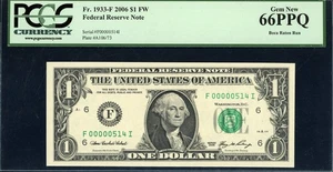 2006 Atlanta Federal Reserve Note *Very Low Serial No* PCGS Gem New 66 PPQ - Picture 1 of 2