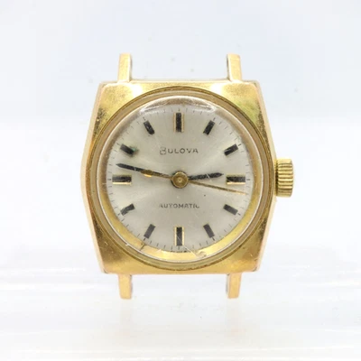 Bulova M6 595-1 mostrador prata automático 17 joias cal. Relógio folheado a ouro 6CMAC - Imagem 1 de 4