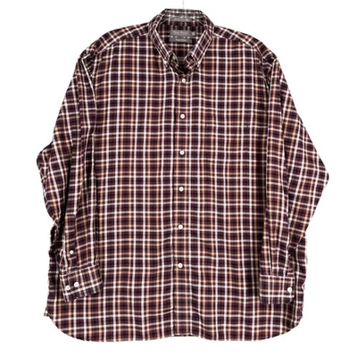 Camisa clásica Daniel Cremieux abotonada púrpura a cuadros manga larga para hombre XL Foto 1 de 4