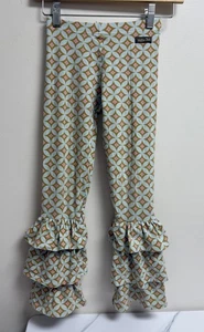 Pantaloni Matilda Jane bambina con volant taglia 6 stampa geometrica a strati fondo a campana boho - Foto 1 di 4