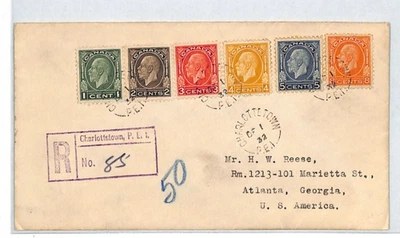 CANADA 1932 FDC New KGV Portrait Defins 1c-8c Charlottetown PEI Reg Cover XJ271 - Image 1 of 4