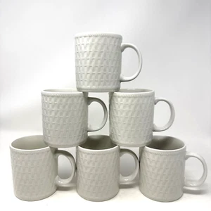 Oneida Weidengeflecht 6er Set weiß 12 Unzen Kaffeetassen - Bild 1 von 5