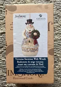 JIM SHORE SNOWMAN WITH WREATH Enesco Ornament NIB - Picture 1 of 4