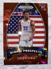 2020-21 JAMES WISEMAN Prizm Draft Picks Global Prospects Red Cracked Ice RC #97