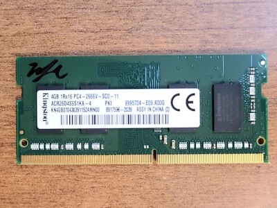 GENUINE KINGSTON 4GB 1Rx16 PC4-2666V DDR4 SODIMM LAPTOP MEMORY RAM ACR26D4S9S1KA - Image 1 of 2