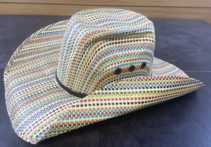 Ariat Kids Multicolor Summer Straw Cowboy Hat Size Lrg - Picture 1 of 6