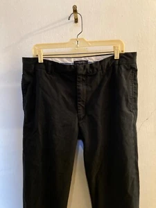 Banana Republic Herren Gavin schwarz Baumwolle Chino Anzughose, Größe 36/34, Vintage - Bild 1 von 10