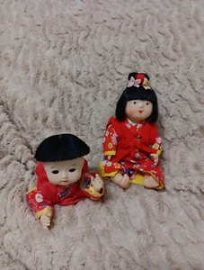 Rare 6" Boy & Girl Vintage Oriental Asian Dolls In Original Outfits - Picture 1 of 10