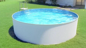 Stahlwandpool Ø 350 x 90 cm Steinbach Schwimmbad Stahlwandbecken Rund Pool Weiß - Bild 1 von 5