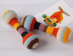 Baby crochet dumbbell toy, Fitness with mom, Barbell, Baby boy gift, Sports toy - Picture 1 of 10
