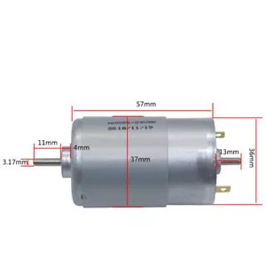 RS-555 Micro 37mm Motore Elettrico DC 12V 18V 24V Grande Coppia Doppio Albero 3,17mm - Foto 1 di 3