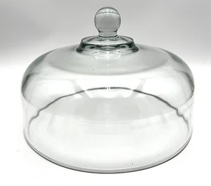 Vintage Glass Gourmet Guard Cloche Heavy Thick Clear Glass Cheese Dome - Imagen 1 de 9