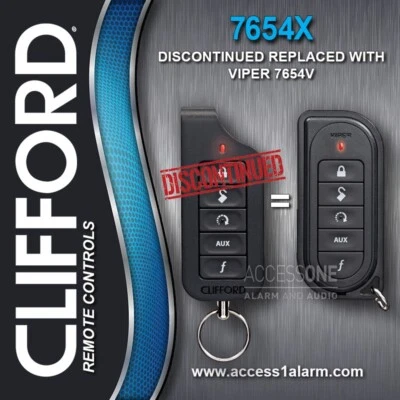 Discontinued Clifford 7654X 1-Way SST 5-Button Replacement Remote Viper 7654V - Image 1 of 3