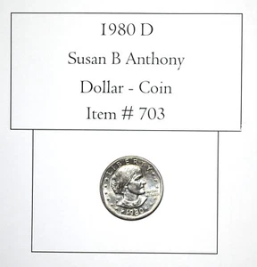 1980 D, Susan B Anthony Dollar Coin, # 703, dollar coins, vintage money, coins - Picture 1 of 2