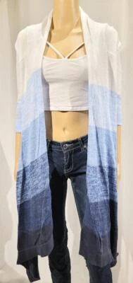 New Moda International Victoria Secret Blue Hi Low Ombre Sweater Duster Size S - Image 1 of 2