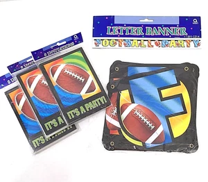 Football Party Invitations and Banner 3 Packages Of 8 Invitations Bowl Playoffs - Picture 1 of 7