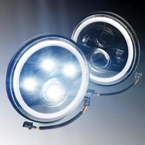 Black Pair FOR Datsun 280ZX/240Z/260Z/280Z 7inch Round LED Headlights Hi/Lo Beam - Picture 1 of 10