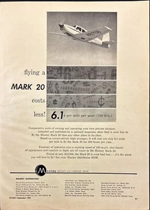 Mooney Aircraft Mark 20 Aircraft Vintage Print Ad 1956 - Picture 1 of 6