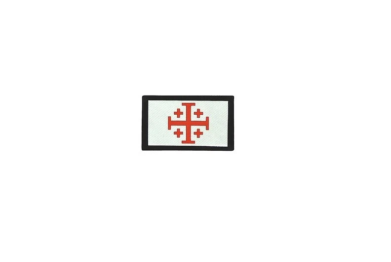Patch printed embroidered travel biker knights templar flag jerusalem cross r2 - Image 1 of 1