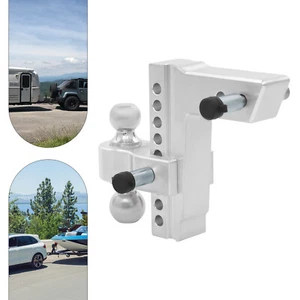 Adjustable Trailer Hitch&Heavy Duty Tow Hitch for 2" Receivers Silver and Black - Picture 1 of 19