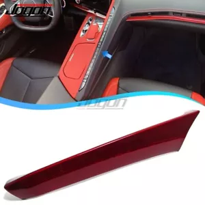Console Gear Side Passenger Cover Trim For Corvette C8 Z06 2020-2024 Red Carbon - Picture 1 of 9