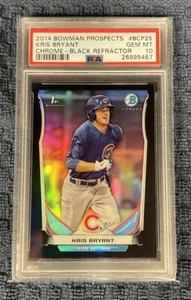 2014 Bowman Prospects Kris Bryant Chrome Black Ref. /99 RC #BCP25 PSA 10 GEM MT - Picture 1 of 2