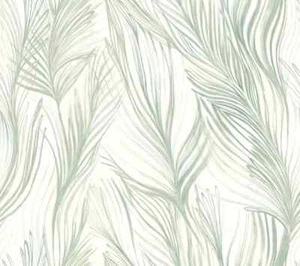 Peaceful Plume Light Blue Green Wallpaper NA0501 Candice Olson By York - Picture 1 of 4
