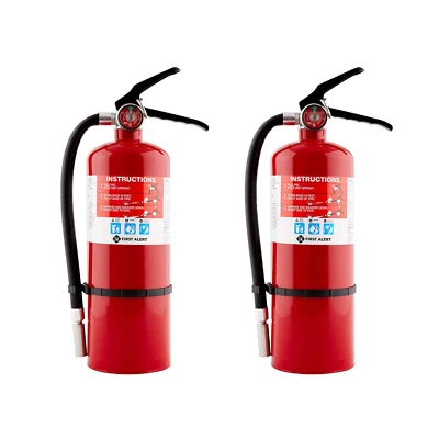 2-Pack First Alert Fire Extinguisher, 5 lb., Home, Rechargeable, 2-A:10-B:C, NEW