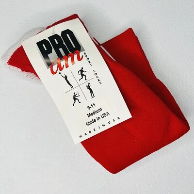 Calcetines deportivos Pro Am TCK rojos talla 9-11 sobre la pantorrilla rojos calcetines deportivos 1 par nuevos Foto 1 de 4