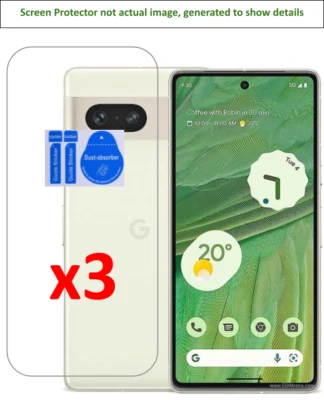 3x Protector Pantalla Google Pixel 7 con tela y pegatinas de instalación Foto 1 de 3