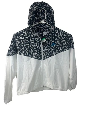 Sudadera con capucha Nike Jogger Sportswear Windrunner cremallera negra/blanca para mujer XL IM#604712 NUEVA CON ETIQUETAS Foto 1 de 4