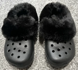 ☆Ladies Crocs Faux Fur Lined, Black☆Size UK 5☆Excellent condition☆ - Picture 1 of 4
