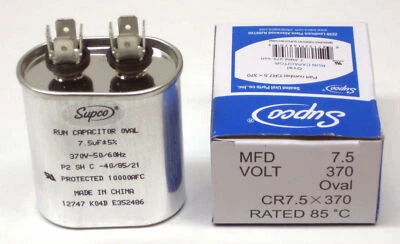 Aire acondicionado HVAC ventilador ovalado motor condensador de funcionamiento 7,5 MFD 370 voltios Foto 1 de 2