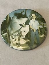 Vintage Pin Button Brahma Bull & Man C1960