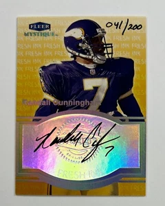 1999 Fleer Mystique Randall Cunningham Fresh Ink Auto 41/200 AR90 - Picture 1 of 2