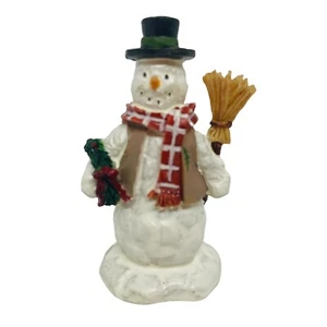 "Lemax muñeco de nieve Christmas Village 2"" con corona y escoba sin defectos" - Imagen 1 de 5