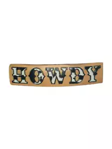 HOWDY-BARRETTE AUS KUNSTLEDER MIT KUHDRUCK - Bild 1 von 8