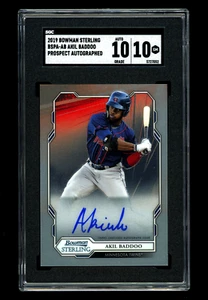 2019 Bowman Sterling AKIL BADDOO Rookie Prospect Auto RC ~ SGC 10/10 GEM MINT - Picture 1 of 2