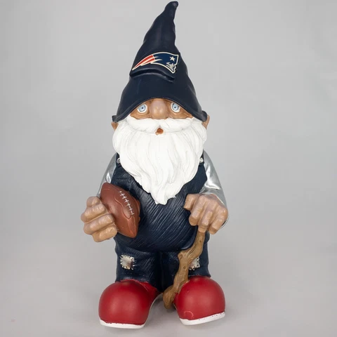 Patriots Statue Gnome NFL Resin 11 Inches Outdoor Garden New England Sports Cover