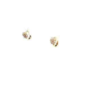 P. Ohrringe Gelbgold 585 / 14 Karat mit Farbsteinen Nr. 6062 - Bild 1 von 5