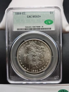 1884-CC. MS63+ $1 Morgan Silver Dollar CACG MS63+ CAC - Picture 1 of 4