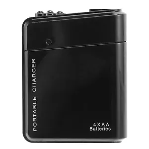Black 4X AA Battery Portable Emergency USB For Cell Phone T8H75128 - Bild 1 von 8