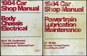 1984 Ford Tienda Manual Juego MUSTANG Capri Marca VII T-Bird Cougar Ltd Servicio - Imagen 1 de 1