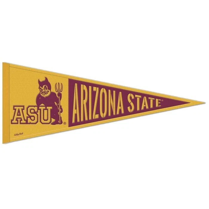 Arizona State Sun Devils Throwback NCAA Lana Bordada 13" X 32" Banderín Foto 1 de 1