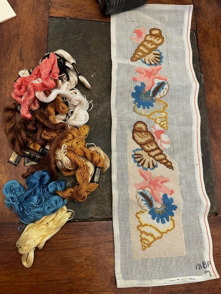 Unfinished Needlepoint Kit  SEA SHELLS Shariane Designs MBP7 16X 3.25" - Image 1 of 4